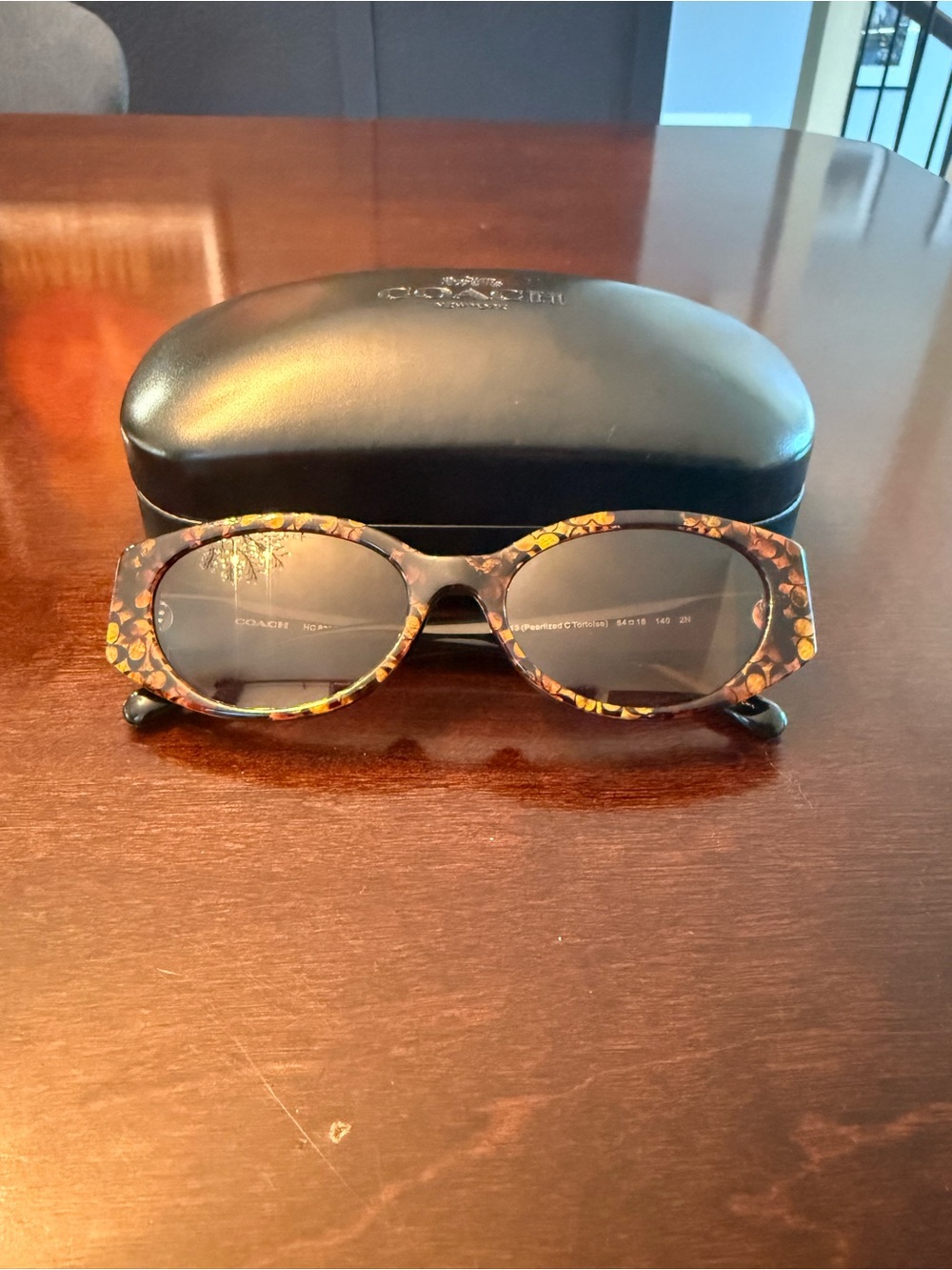 Coach Tortoiseshell Oval Sunglasses with Brown Gradient Lenses - Picture 3 of 9